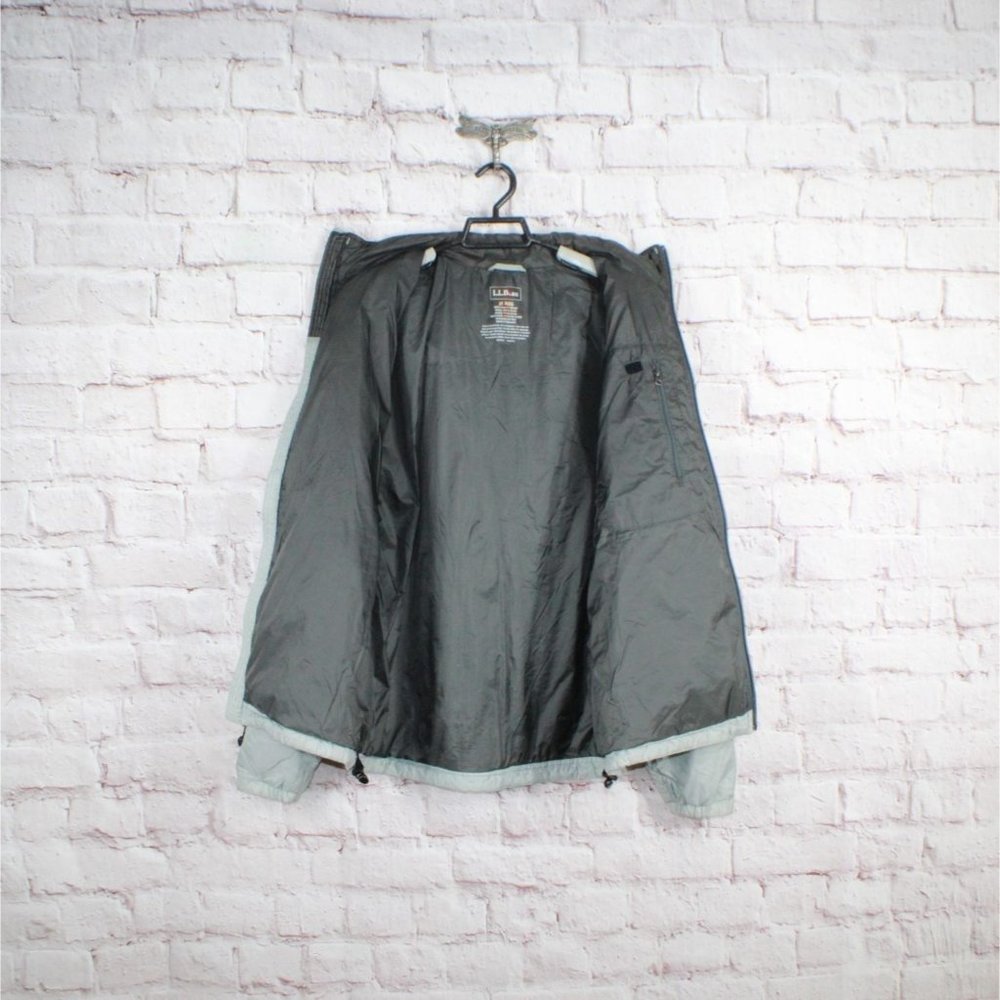 LL Bean Gray Nylon Lined Full Zip Waterproof Packable Jacket Size M - Picture 5 of 9